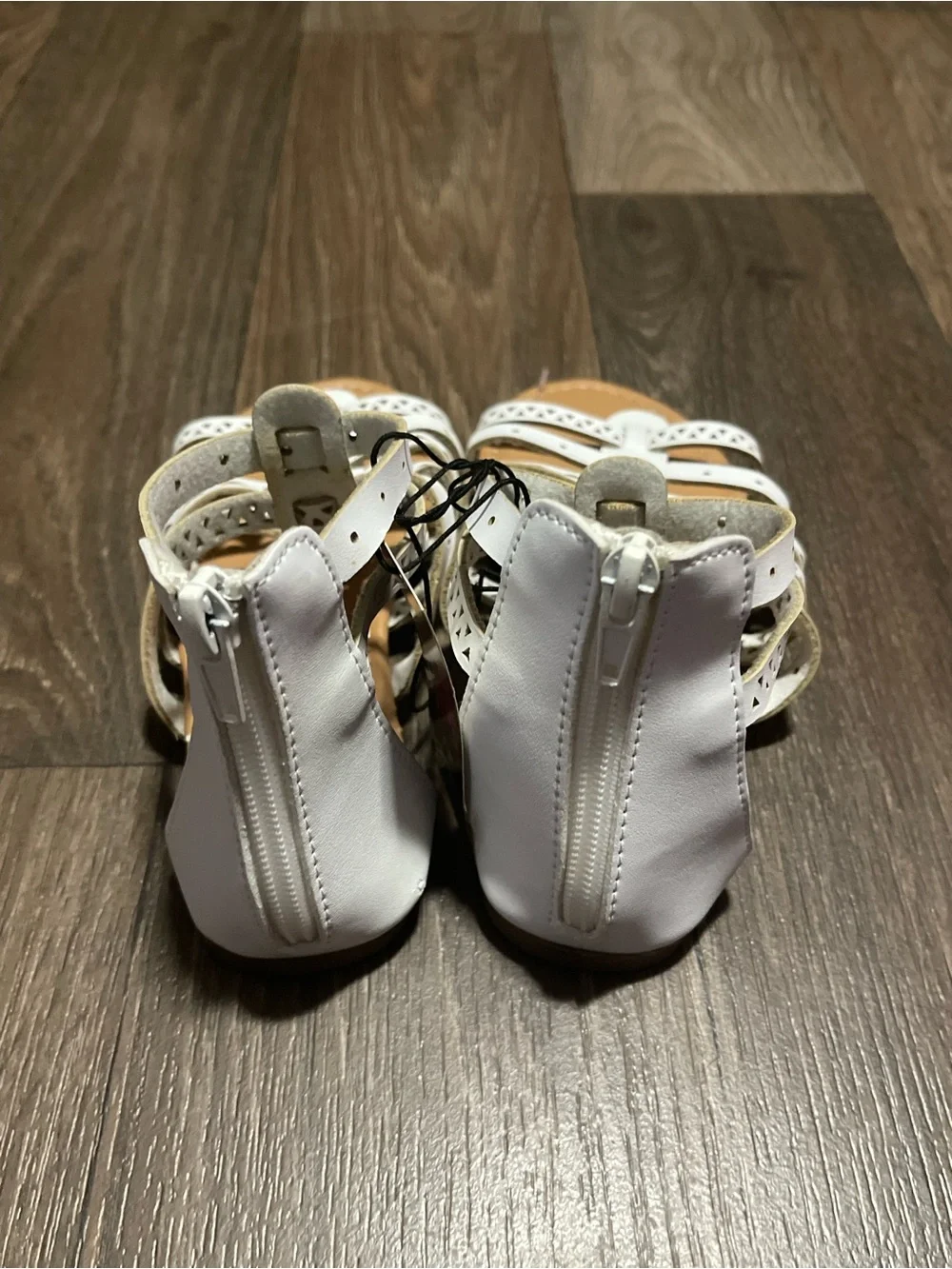 Girl’s White Cutout Gladiator Sandals - Stylish Summer Flats